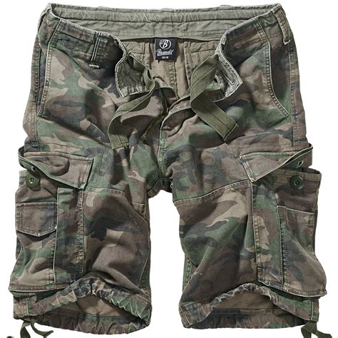 brandit vintage classic military mens cargo combat shorts camping woodland camo ebay