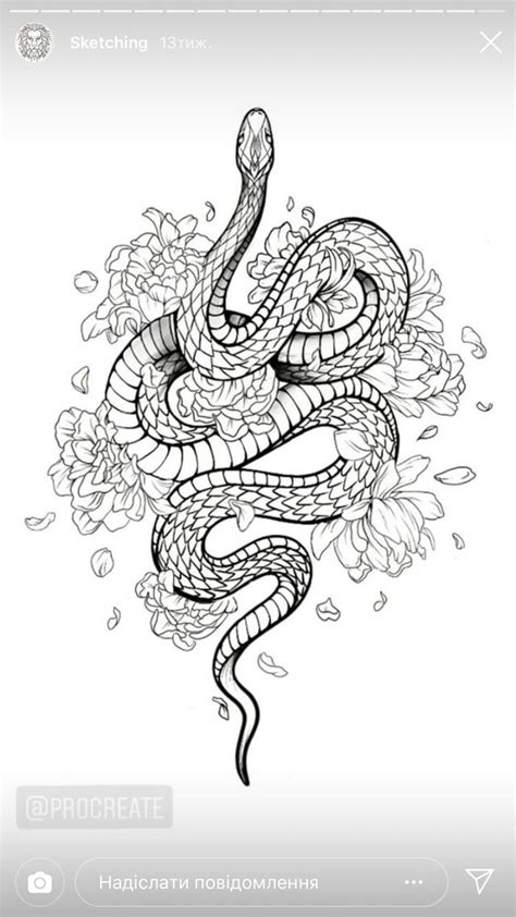 Pin by 빈재연 on Sketches/Tattoos | Snake tattoo design, Flower wrist