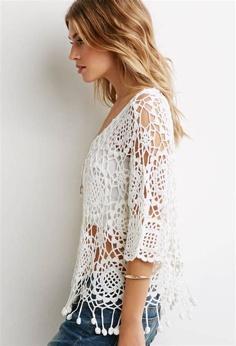 Crochet Top Boho White Lace Hippie Gipsy Sunflower Etsy Crochet