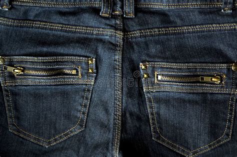 Two Zip Pocket Blue Jeans Stock Image Image Of Clothing 21921177