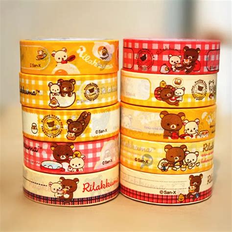 kawaii cartoon bear washi adhesive masking tape diy album decorative scotch tape cute stationery