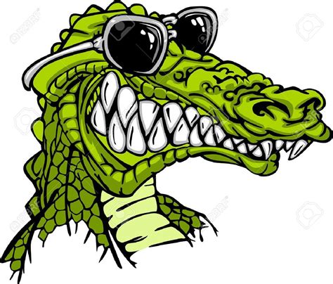 Vector Cartoon Image Of A Crocodile Or Alligator Wearing Sunglasses