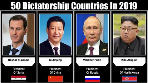 Dictatorship Countries And Their Leaders Countries Ruled By Dictators