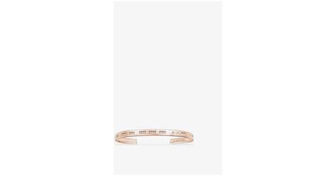 Apm Monaco Morse Code Love 18ct Plated Brass And Zirconia Cuff