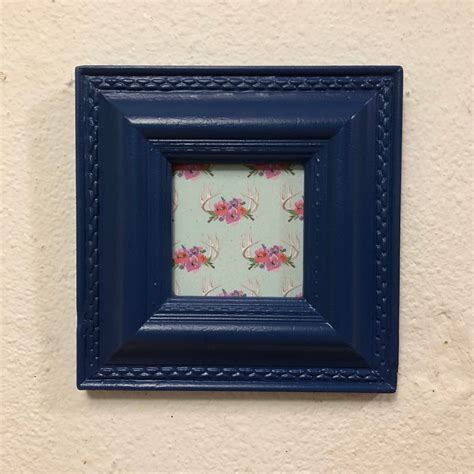 Picture Frame Upcycled Handpainted Blue 4x4 Photo Frame Etsy 4x4