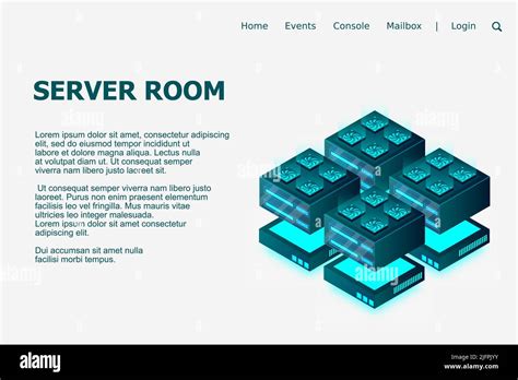Server Room Isometric Mainframe Powered Server High Technology