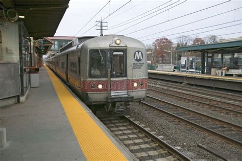 Amtrak Train Stops At New Rochelle New York Train Station New York