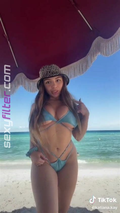 Sexy Katiana Kay Shows Cleavage In Blue Bikini At The Beach Sexyfilter Com