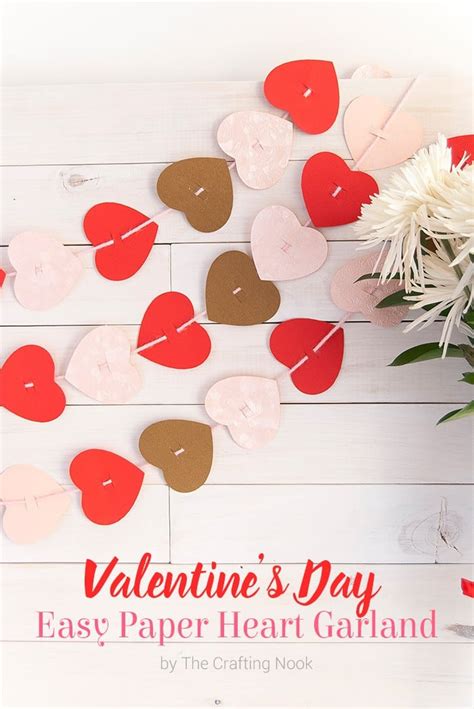 Valentines Day Easy Paper Heart Garland The Crafting Nook By Titicrafty