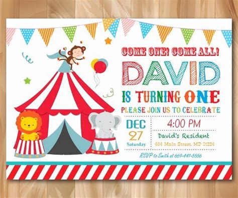 Carnival Theme Party Invitations Luxury Circus Birthday Invitation