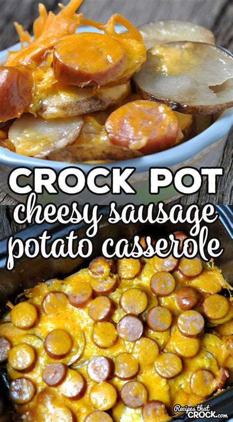 Directions step 1 place the italian sausage links, spaghetti sauce, green pepper and onion into a slow cooker. Crock Pot Cheesy Sausage Potato Casserole - Recipes That ...