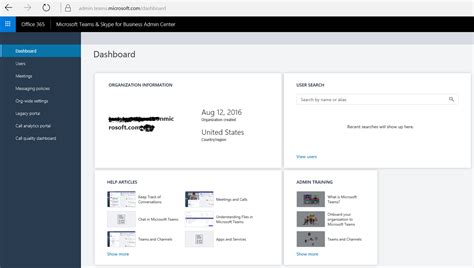 Use the office 365 admin center to manage people, software, and cloud services. Teams Admin Center in Office 365