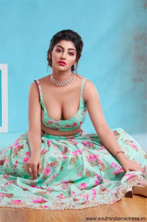 Actress Yashika Aannand Hot Pics In Floral Green Lehenga