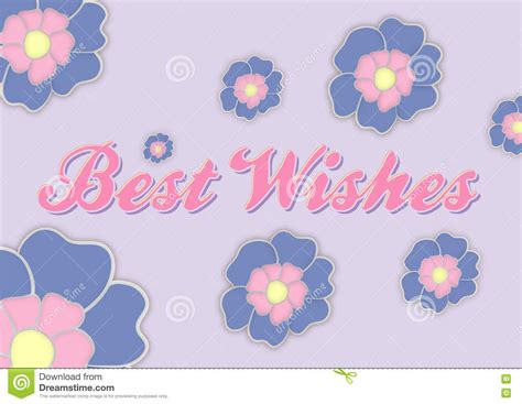 Best Wishes Greeting Card With Flowers Stock Illustration