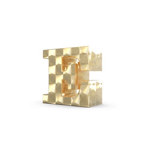 Letter E 3d Transparent Png Golden 3d Render Letter E Alphabet 3d