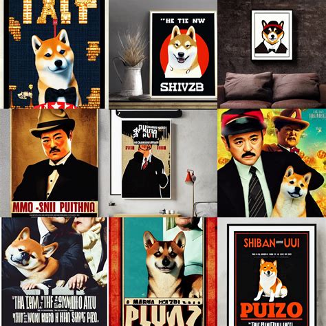 Shiba Inu Movie Poster Godfather Mario Puzo Stable Diffusion Openart