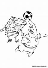 Spongebob Coloring Pages Patrick Soccer Playing Kids Friends Star Squarepants Maatjes Game Cartoons Play Spongebon Popular sketch template