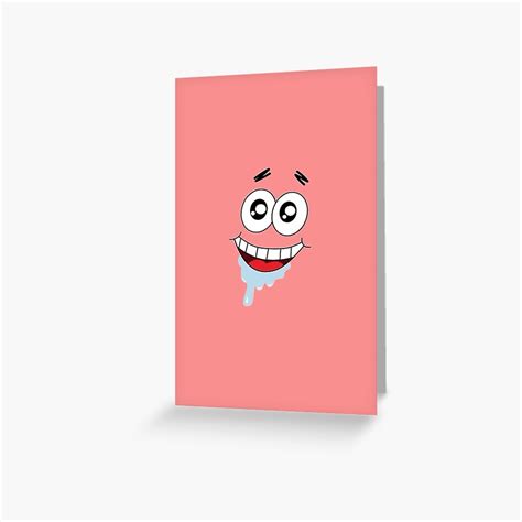 Patrick Star Derpy Face Greeting Card By Valivaly99 Redbubble