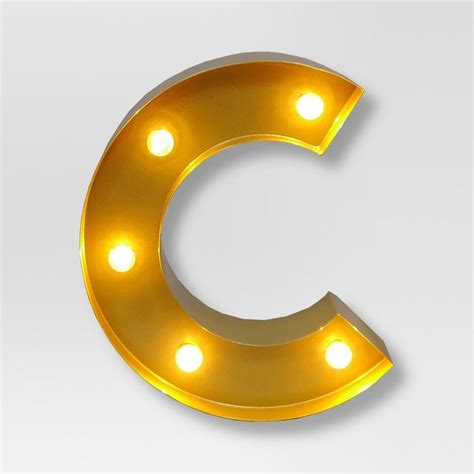 Marquee Letter Light Brass C Threshold Adult Unisex Gold Light