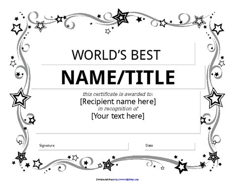 Worlds Best Award Certificate Pdfsimpli