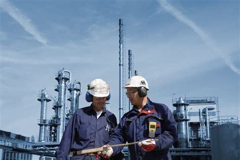 Engineers With Oil And Gas Refinery Stock Image Image Of Fuel