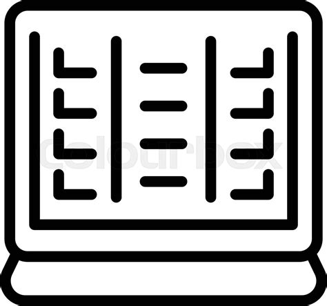 Computer Task Schedule Icon Outline Style Stock Vector Colourbox