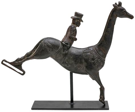 #118: A RARE C.W. PARKER GIRAFFE TARGET WITH KNOCKDOWN RIDER