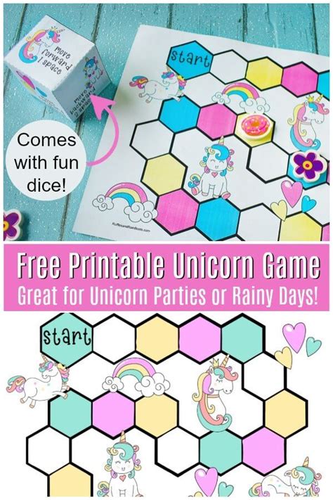 The Free Printable Unicorn Game And Unicorn Roll A Cube