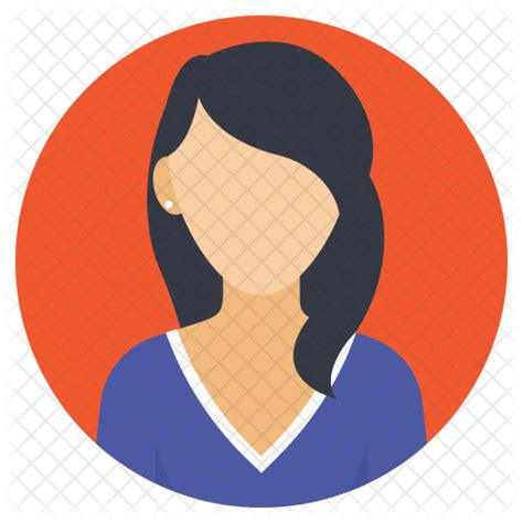 Female Avatar Icon Download In Flat Style