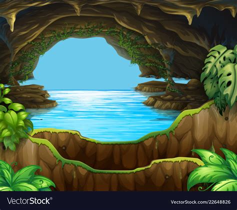 Natural Water In Cave Royalty Free Vector Image