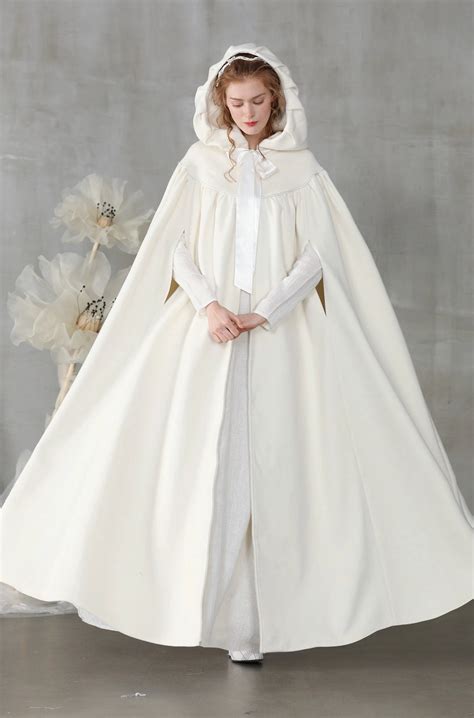 Perfumer 33 White Wool Cloak Wedding Cape Linennaive
