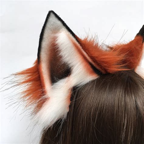 4 Realistic Red Fox Ears Headbandwhite Fox Earsblack Etsy