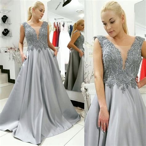 Silver Grey Bridesmaid Dress Satin Wedding Dress Gray Prom Dresslong Color Wedding