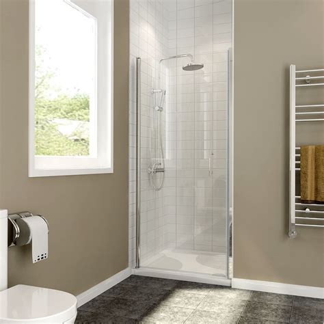 Sunny Shower 28 X 72 Semi Frameless Pivot Swing Shower Glass Door One Panel Glass Chrome