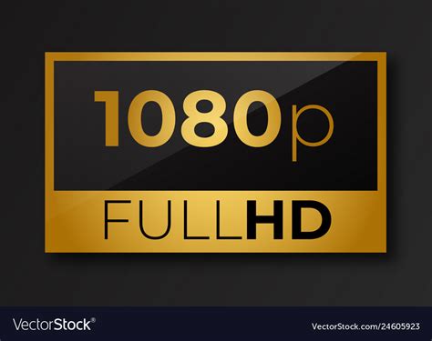 full hd 1080p golden symbol royalty free vector image