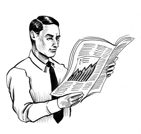 Retro Man Reading Newspaper Stock Illustrations 140 Retro Man Reading