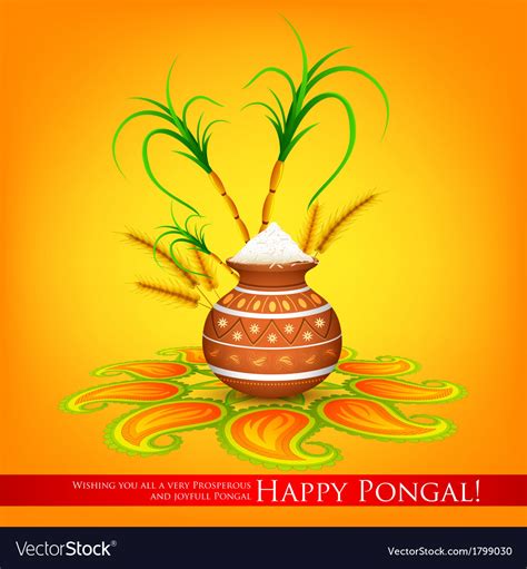 Happy Pongal Royalty Free Vector Image Vectorstock