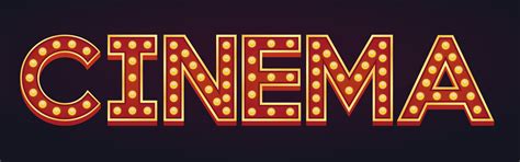 Cinema banner sign marquee light bulb vintage 540684 Vector Art at Vecteezy