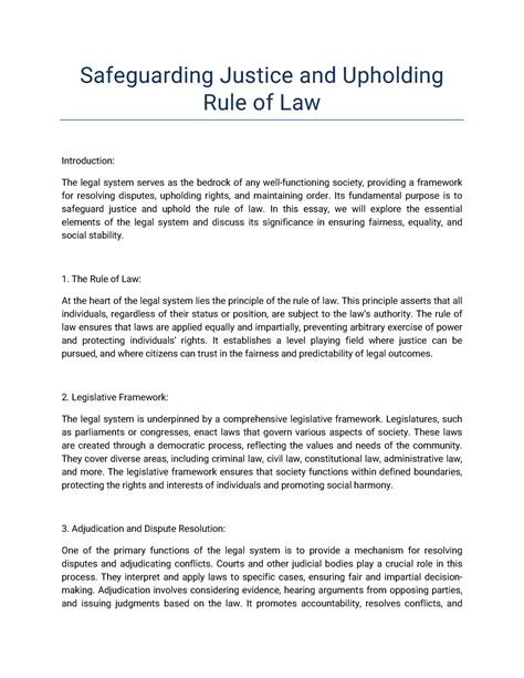 Safeguarding Justice and Upholding Rule of Law - Safeguarding Justice