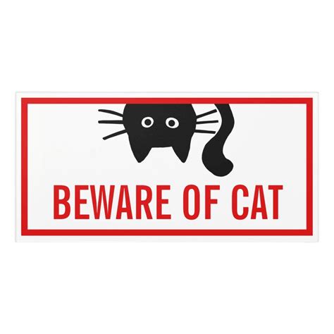Beware Of Cat Black Cat Funny Room Sign Zazzle Funny Warning