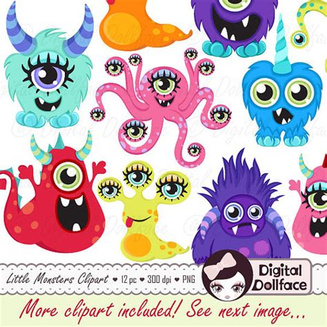 Little Monster Clipart Diy Birthday Party Decorations Cute Monster