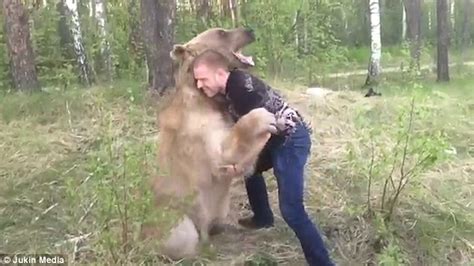 Video Shows Russian Man Grappling With Bear In Wrestling