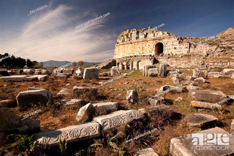 View To The Ancient Ruins In Miletus Milet Aydin Province Turkey Europe Stock Photo