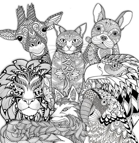 1070 Best Images About Adult Colouring~animals~zentangles On Pinterest