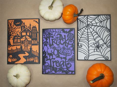 Intricate Laser Cut Halloween Cards