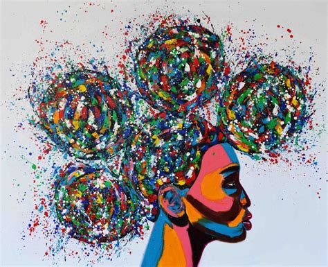 Woman With Colorful Hair Painting Oil On Canvas Upgraded Print Itay