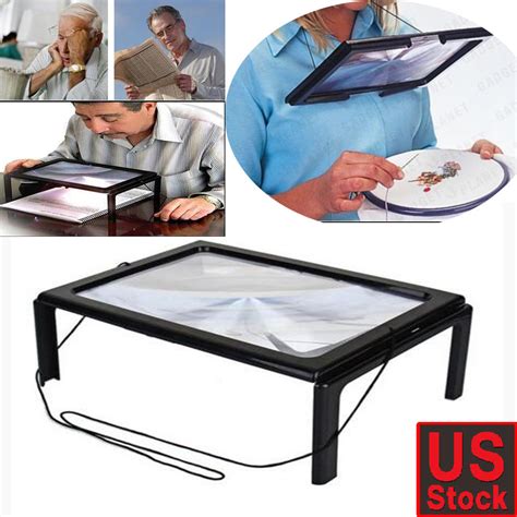 a4 large full page magnifier sheet 4 led magnifying glass for reading aid lens 741870537424 ebay
