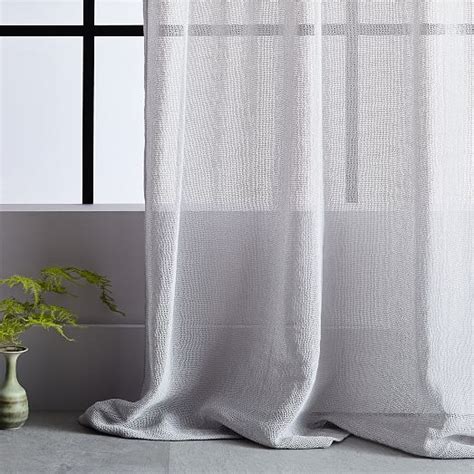 Transparent, loose weave sheer, lightweight. Solid Open Weave Sheer Curtains (Set of 2) - Frost Gray ...