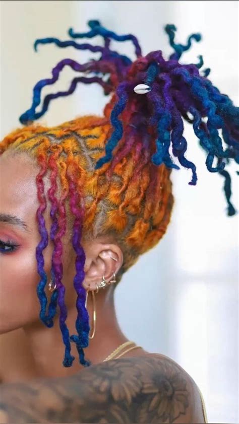 Colorful Locs 🌈 Hair Twist Styles Short Locs Hairstyles Locs