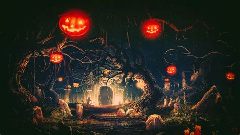 Halloween Terror Night Fantasy Art Photoshop Artwork Pumpkin